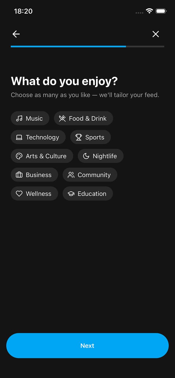 Interests Selection