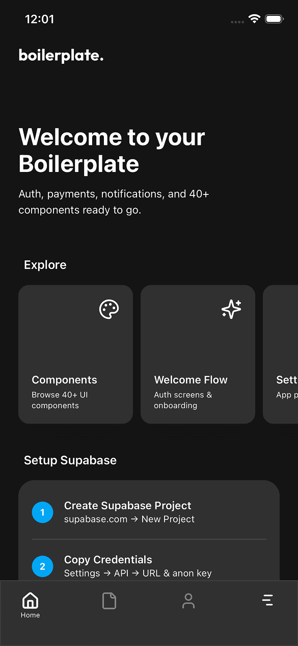 Boilerplate Screen 1