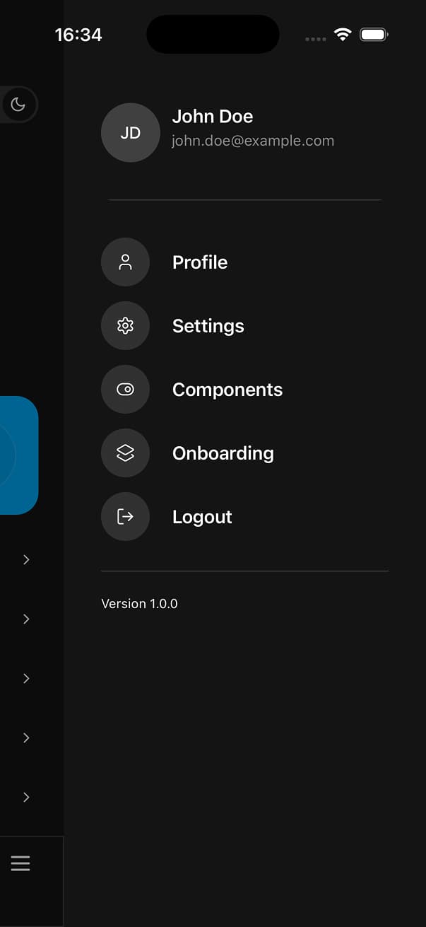 Uniwind Starter Dark Screen 4
