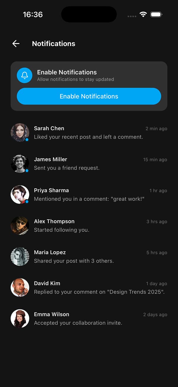 Uniwind Starter Dark Screen 5