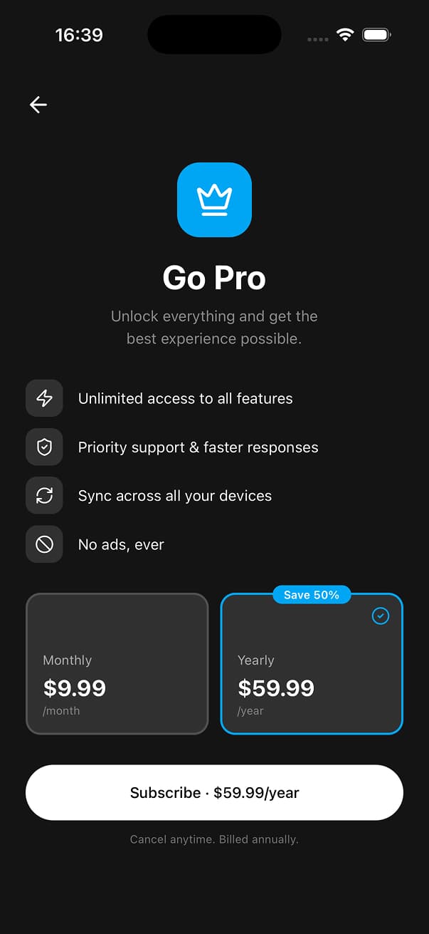 Uniwind Starter Dark Screen 6