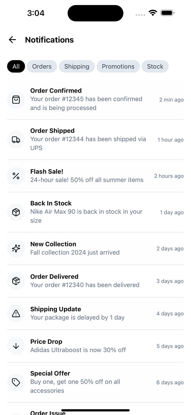 Notifications Screen